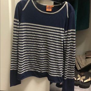 Tory Burch Silver Navy Nautical Sweater